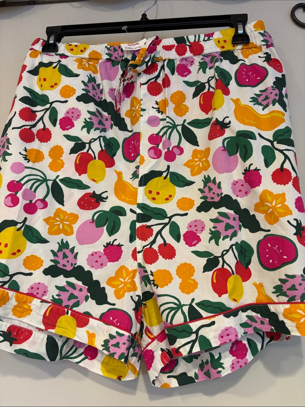 Printfresh White Fruit Print pajama set with Bright Red, Yellow & Green - Picture 9 of 14